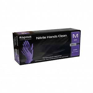 Перчатки нитриловые неопудр., (M), ФИОЛЕТОВЫЕ, 100шт/упак., "Nitrile Hands Clean"   2240