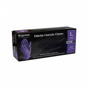 Перчатки нитриловые неопудр., (L), ФИОЛЕТОВЫЕ, 100шт/упак., "Nitrile Hands Clean"   2241