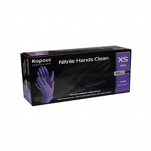 Перчатки нитриловые неопудр., (XS), ФИОЛЕТОВЫЕ, 100шт/упак., "Nitrile Hands Clean"   2238